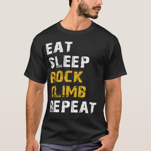 食べ睡眠岩登り Tシャツ (正面)