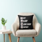 食べ睡眠愛の羊の繰り返し |おもしろい引用文 クッション (椅子)