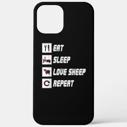 食べ睡眠愛の羊の繰り返し |おもしろい引用文 Case-Mate iPhoneケース (裏面)