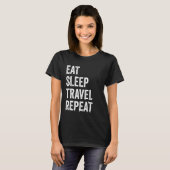 食べ睡眠旅行リポおもしろいート Tシャツ (正面フル)