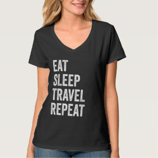 食べ睡眠旅行リポおもしろいート Tシャツ