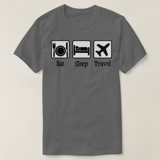 食べ睡眠旅行 Tシャツ (デザイン正面)