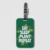 食べ睡眠植物繰り返おもしろいしガーデニングパン旅行 ラゲッジタグ (正面縦)