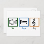 食べ睡眠歌 ポストカード (正面/裏面)