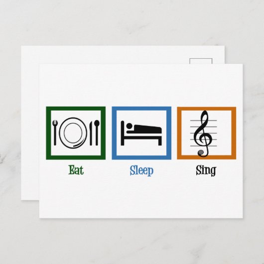 食べ睡眠歌 ポストカード (正面/裏面)