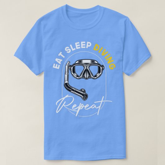 食べ睡眠潜水の繰り返し Tシャツ (デザイン正面)