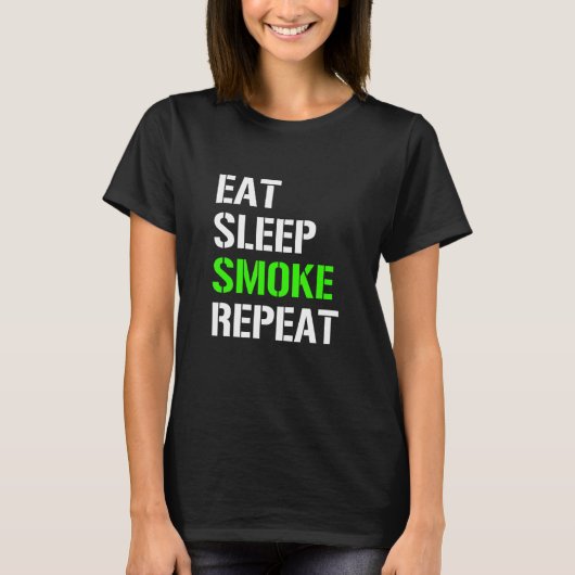 食べ睡眠煙リポ食べートIde Tシャツ (正面)