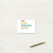 食べ睡眠研究反復 ポストイット (デスク上)
