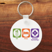 食べ睡眠練習婦人科 キーホルダー (正面)