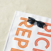 食べ睡眠繰りパーソナライズされた返し ビーチタオル (インサイチュ)