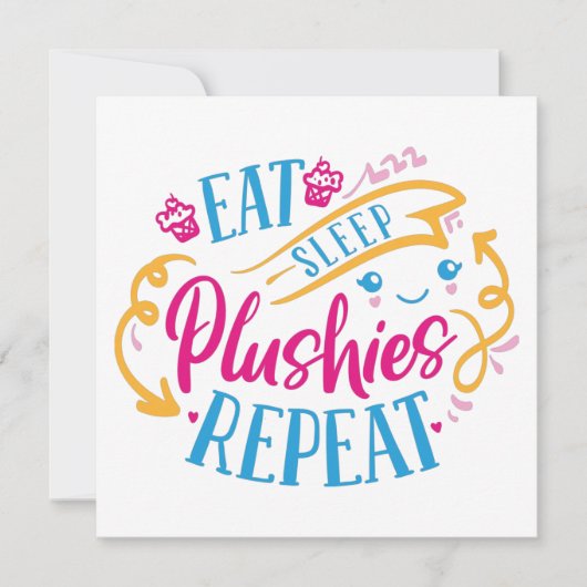 食べ睡眠薬 |可愛おもしろいカラフルい カード (正面)