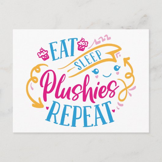 食べ睡眠薬 |可愛おもしろいカラフルい ポストカード (正面)