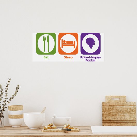 食べ睡眠言語病理学 ポスター (キッチン)