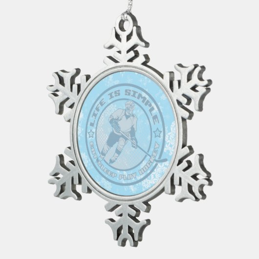 食べ睡眠遊Hockey Tree雪片オーナメント スノーフレークピューターオーナメント (右)