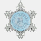 食べ睡眠遊Hockey Tree雪片オーナメント スノーフレークピューターオーナメント (正面)