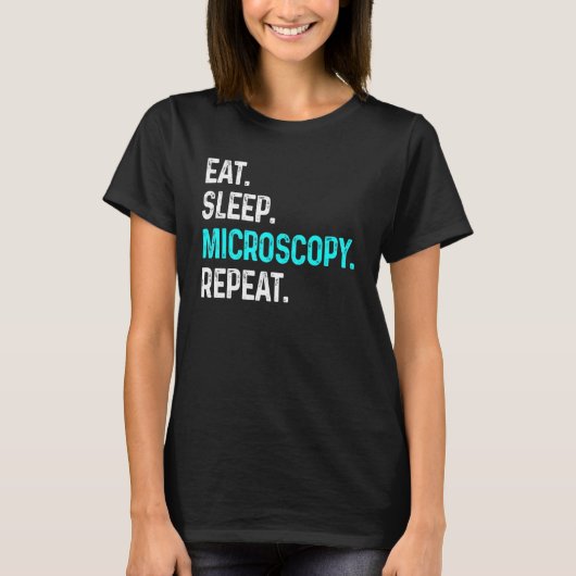 食べ睡眠顕微鏡 Tシャツ (正面)
