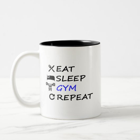 食べ睡眠 ツートーンマグカップ (左)