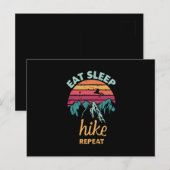 食べ睡眠、ハイキング、リピート ポストカード (正面/裏面)