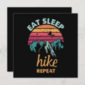 食べ睡眠、ハイキング、リピート 招待状 (正面/裏面)