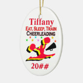 食べ睡眠、応援パーソナライズされた及び日付オーナメント セラミックオーナメント (左)