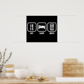 食べ睡眠，数学 ポスター (キッチン)