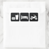 食べ睡眠 長方形シール (バッグ)