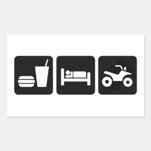 食べ睡眠 長方形シール