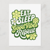 食べ睡眠Good Vibes Repeat ポストカード (正面)
