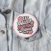 食べ睡眠Good Vibes Repeat 缶バッジ (インサイチュ)