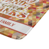 食べ祈与え感謝してい秋感謝祭タイポグラフィ カッティングボード (角)