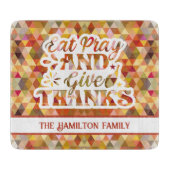 食べ祈与え感謝してい秋感謝祭タイポグラフィ カッティングボード (正面)