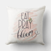 食べ祈開花ピンクローズレースプリント装飾用クッション クッション (正面)