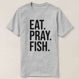 食べ祈魚の魚釣りシャツ Tシャツ