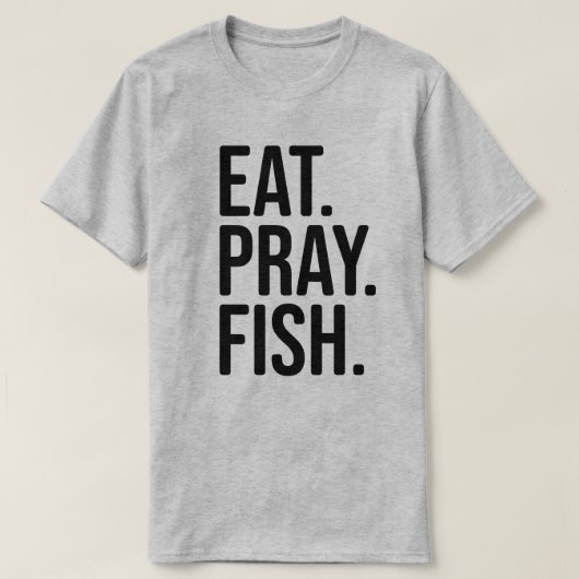 食べ祈魚の魚釣りシャツ Tシャツ (デザイン正面)