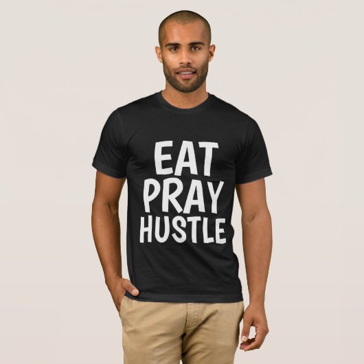 食べ祈HUSTLEメンズTシャツ Tシャツ (正面フル)