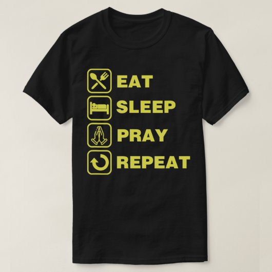 食べ祈SLEEP REPEAT CHRISTIAN CHRISTIAN CHRISTMAS O Tシャツ (デザイン正面)