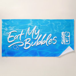「食べ私の泡」がライフプールをクール泳ぐ ビーチタオル