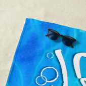 「食べ私の泡」がライフプールをクール泳ぐ ビーチタオル (インサイチュ)