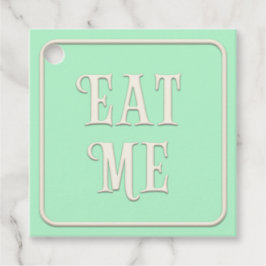 "食べ私"お茶のビクトリアンパーティーパープルスクエアカスタム フェイバータグ