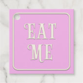 「食べ私」お茶ビクトリアンパーティーピンクスクエアカスタム フェイバータグ (正面)