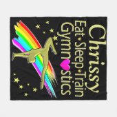 食べ素晴らし睡眠体操パーソナライズされた毛布 フリースブランケット (正面(横))