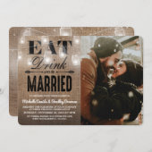 食べ素朴ドリンクとBe結婚した Photo結婚's 招待状 (正面/裏面)