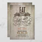 食べ素朴飲みブライダルシャワー結婚した 招待状 (正面/裏面)