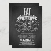 食べ素朴飲み婚約パーティ結婚した 招待状 (正面/裏面)