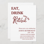 食べ素朴飲んで退職す退職したるおもしろい 招待状 (正面/裏面)