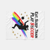 食べ終日の遊サッカー フリースブランケット (正面(横))