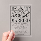食べ結婚したドリンク&ビーモダンタイポグラフィ結婚ズ アクリル招待状 (インサイチュ (ポータブル))