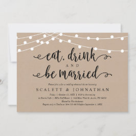 食べ結婚した酒宴素朴 招待状
