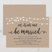 食べ結婚した酒宴素朴 招待状 (正面/裏面)