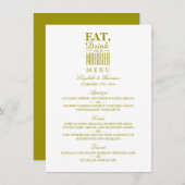 食べ結婚した飲み物と金ゴールドのメ結婚ニュー メニュー (正面/裏面)